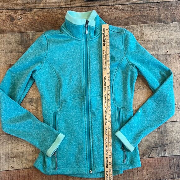 The North Face Agave Women's Fleece Full Zip Soft Jacket Aqua Green-Blue XS - Picture 6 of 13